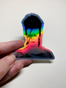 Mountain Portrait Sticker - Holographic David Bowie