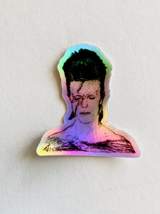 Mountain Portrait Sticker - Holographic David Bowie