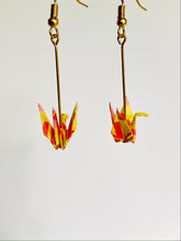 Load image into Gallery viewer, Yellow and Red Crane Earrings